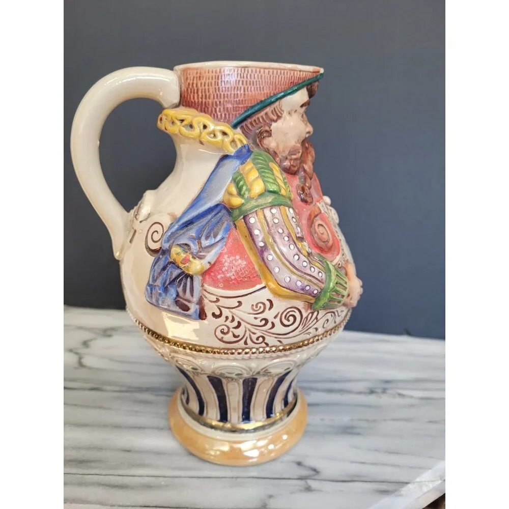 GERZ W. Germany German Beer Pitcher Stein Figurine w/ Proverb Vintage Large‎